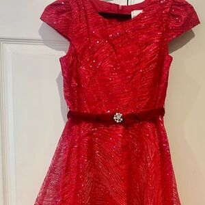 ⭐️ Rare Editions Red Sequin Holiday Dress – Girls Size 12 ⭐️